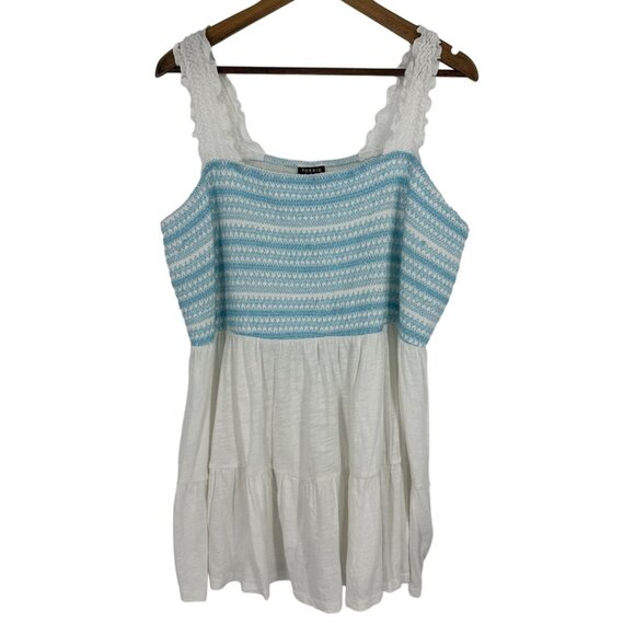 Torrid Cotton Modal Slub Square Neck Smocked Babydoll Tank Size 4X - Picture 1 of 10